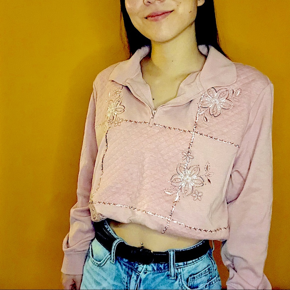 Alfred dunner | Pink floral Quarterzip | Size XL